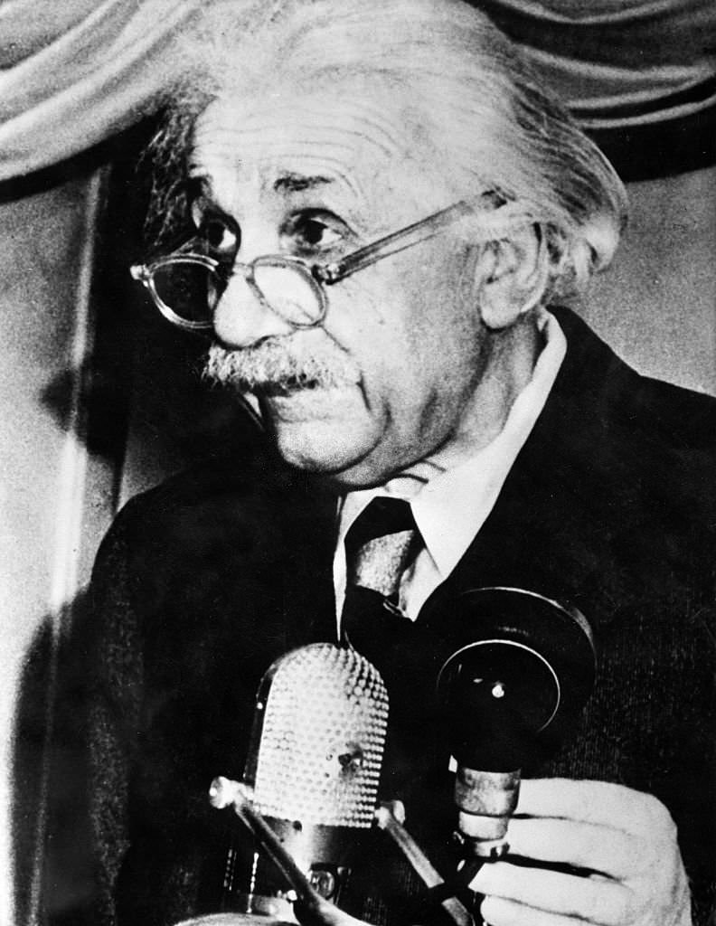 #24 Albert Einstein during a speech