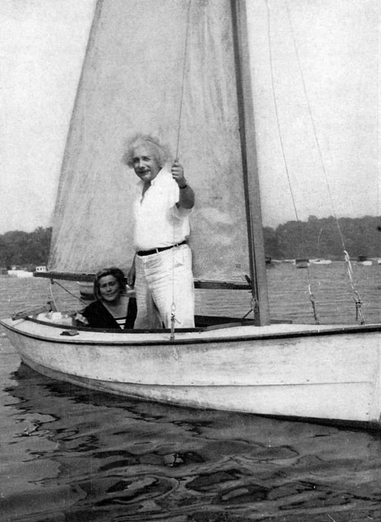 #76 Albert Einstein sailing.