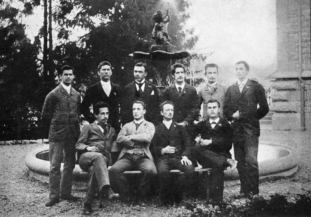 #79 Albert Einstein with his graduation class at Cantonal School, Aarau, Switzerland.