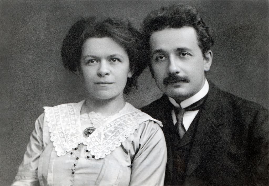 #56 Albert Einstein with his First Wife Mileva Maric, 1912