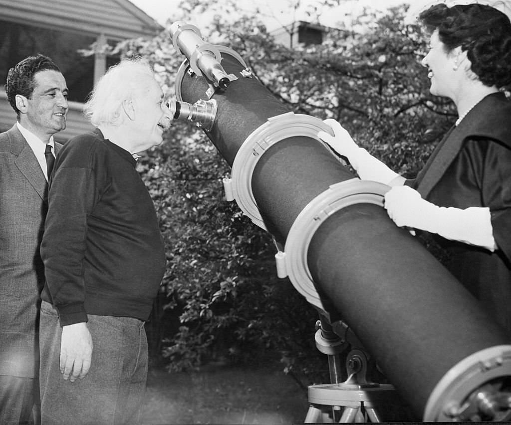 #81 Albert Einstein Receiving Telescope as Gift