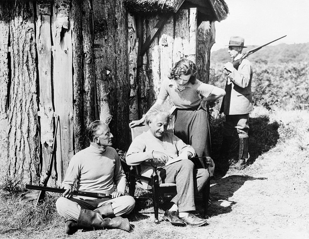 #96 Albert Einstein with His Secretary and Oliver L. Lampson