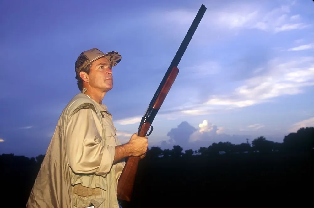 #18 George W. Bush hunts doves in Hockley, Texas, 1994.