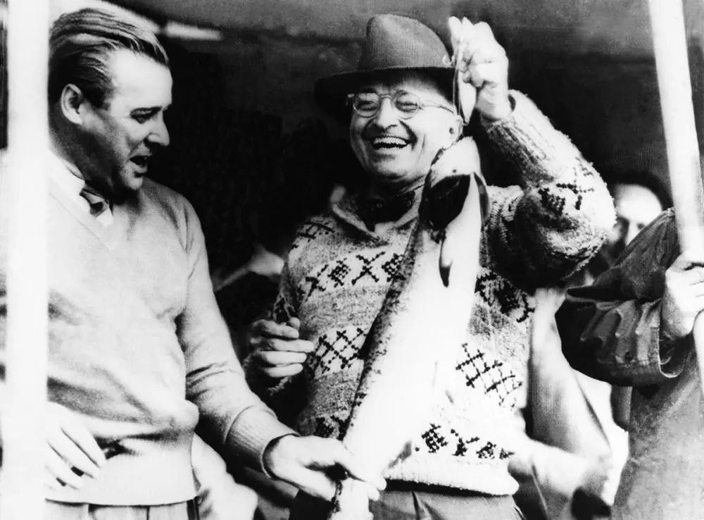 #8 Harry Truman fishes at Puget Sound, 1945.