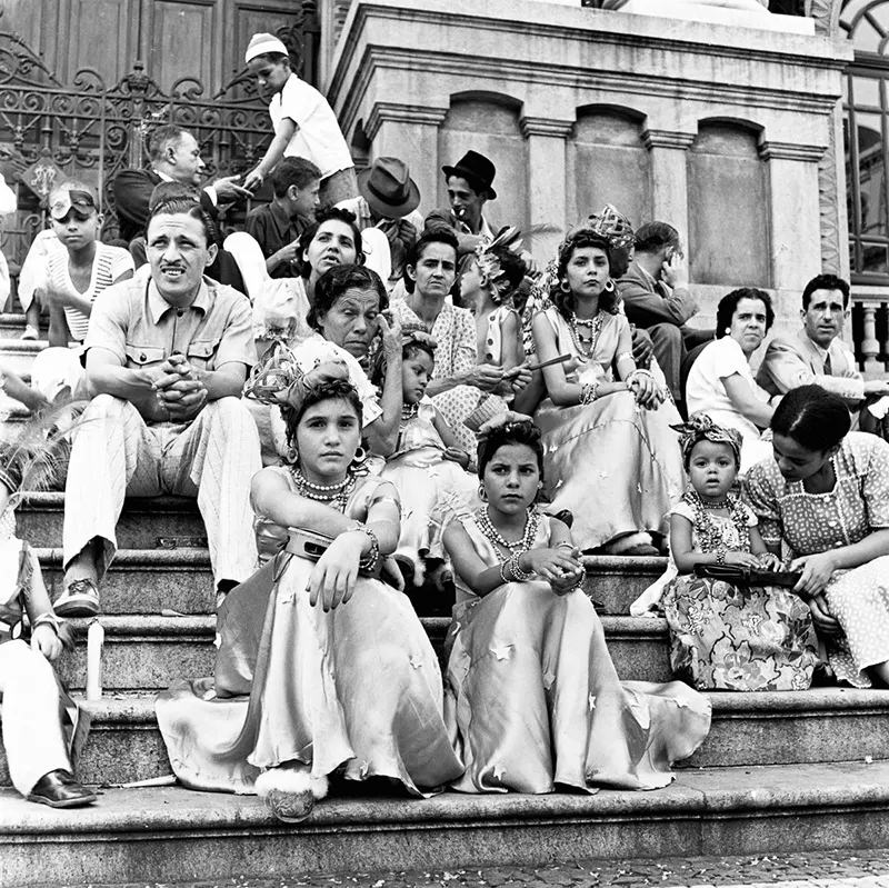 #7 Carnival participants wait to join a parade.