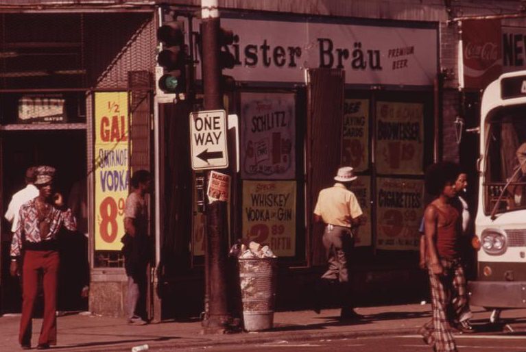 #57 Street scene on 47th Street in South Side Chicago, a busy area where many small Black businesses are located.