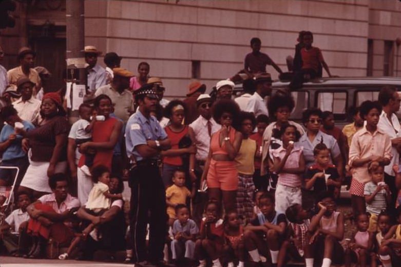 #73 Members of Chicago’s South Side Black community line a portion of Dr. Martin L. King Jr. Drive to watch the Annual Bud Billiken Day Parade.