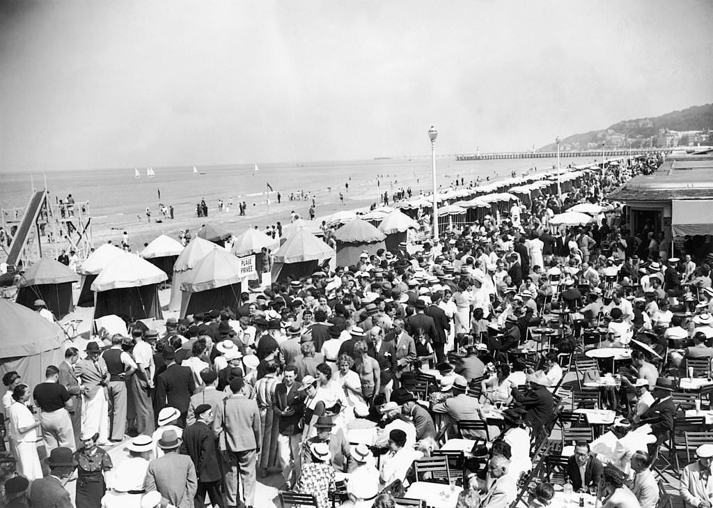 #69 A view of Deauville and a terrace, 1936.