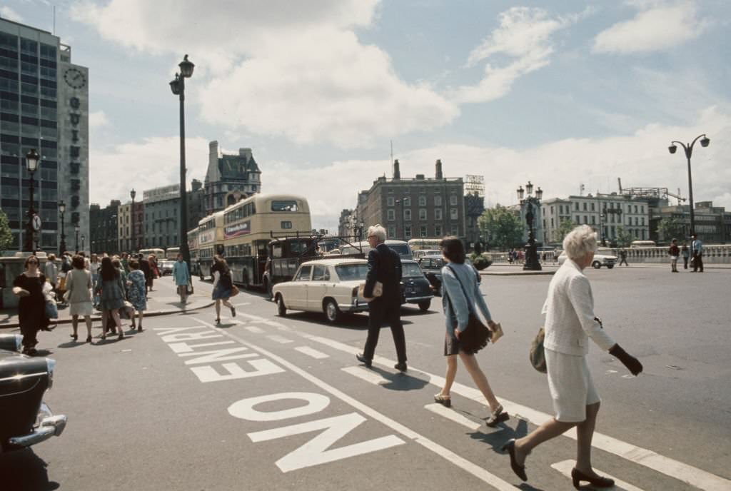 #114 Views of people and traffic along O’Connell Street, 1970s
