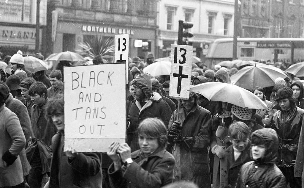 #42 March in Dublin the day after the protest at the British Embassy on Merrion Sq following Bloody Sunday, 1972