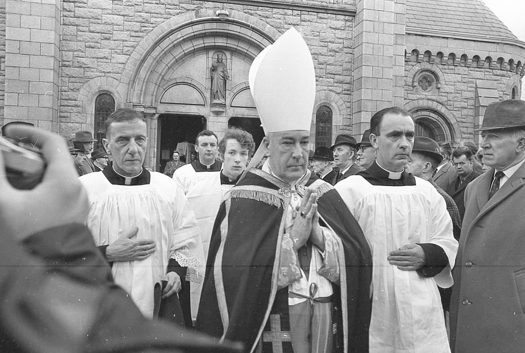 #51 Bishop Joseph Carroll,auxiliary bishop of Dublin at the State funeral for General Richard Mulcahy, 1971