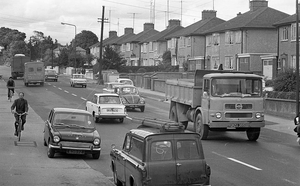#81 Traffic congestion on the North Road in Santry Dublin, 1970