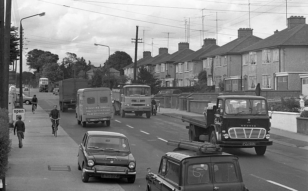 #84 Traffic congestion on the North Road in Santry Dublin, 1970