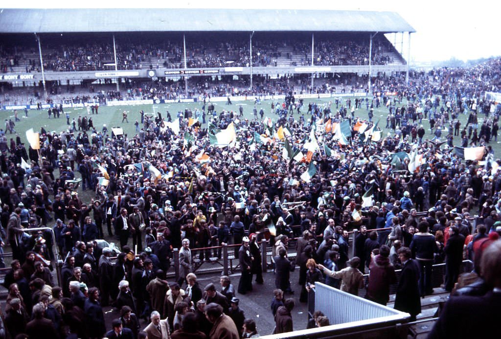 #88 Supporters of Ireland during the World Cup Qualifying match between Ireland and France in Lansdowne Road, Dublin, 1977