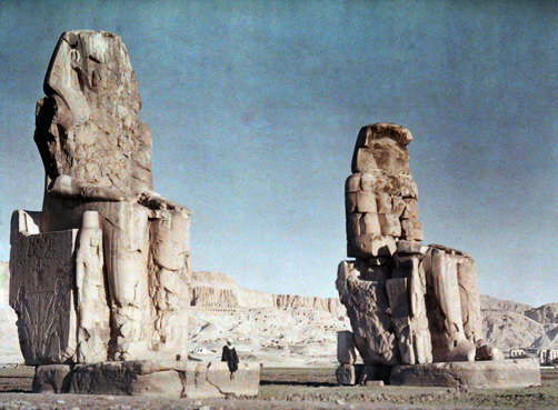#35 Colossi of Memnon once guarded entrance to Temple of Amenophis.