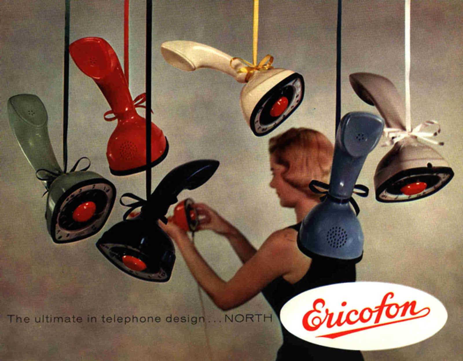 Vintage Ads of Ericofon: The Lightest One-Piece Rotary Dial Telephone introduced in the 1950s Vintag