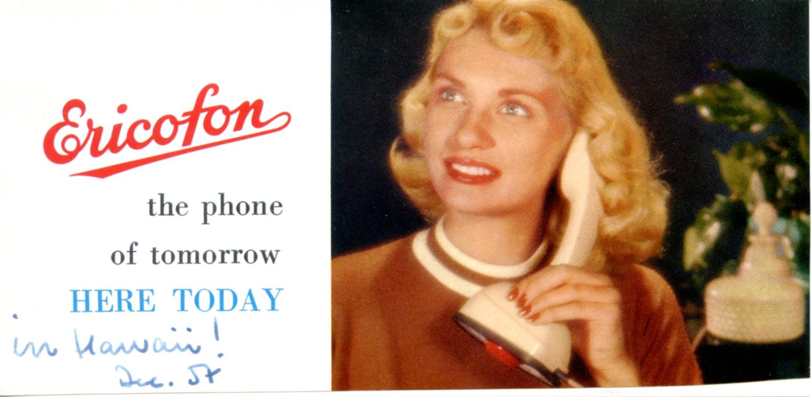 Vintage Ads of Ericofon: The Lightest One-Piece Rotary Dial Telephone introduced in the 1950s Vinta