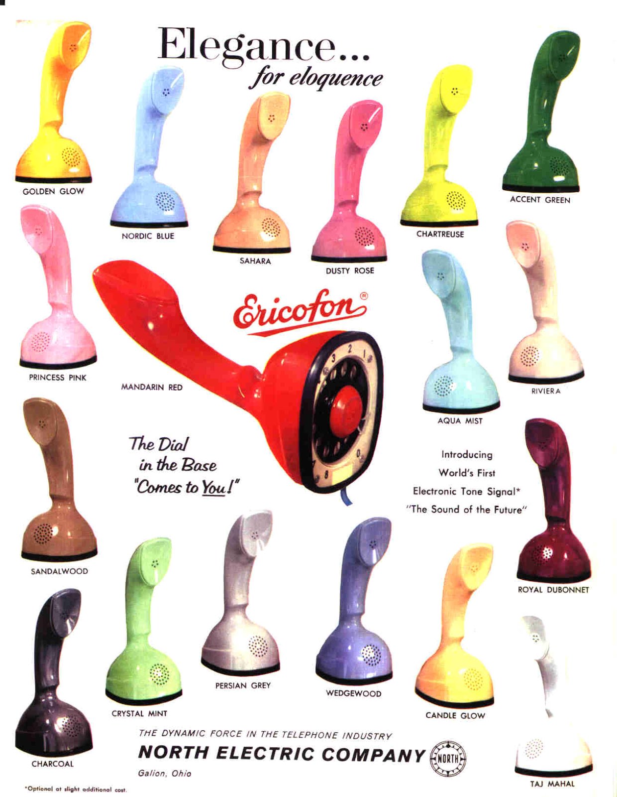 Vintage Ads of Ericofon: The Lightest One-Piece Rotary Dial Telephone introduced in the 1950s Vintag