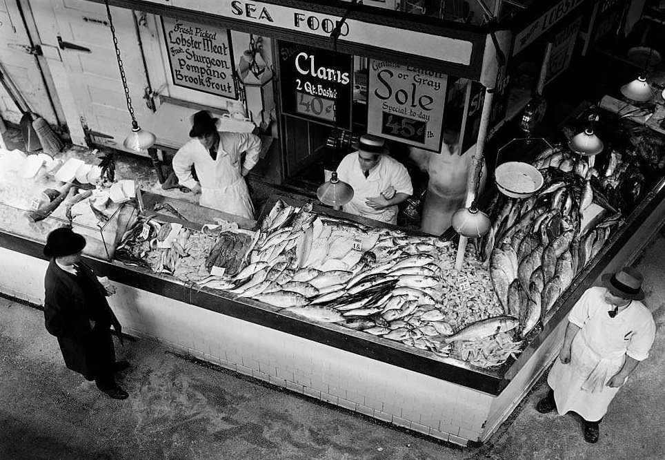 #110 Fish stand from balcony, 1920s