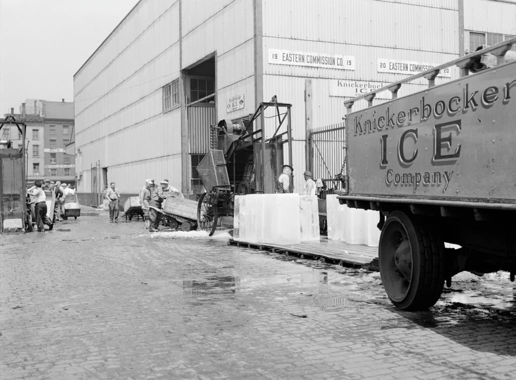 #129 Ice which is used to store fish on boats that bring their catches into Fulton fish market
