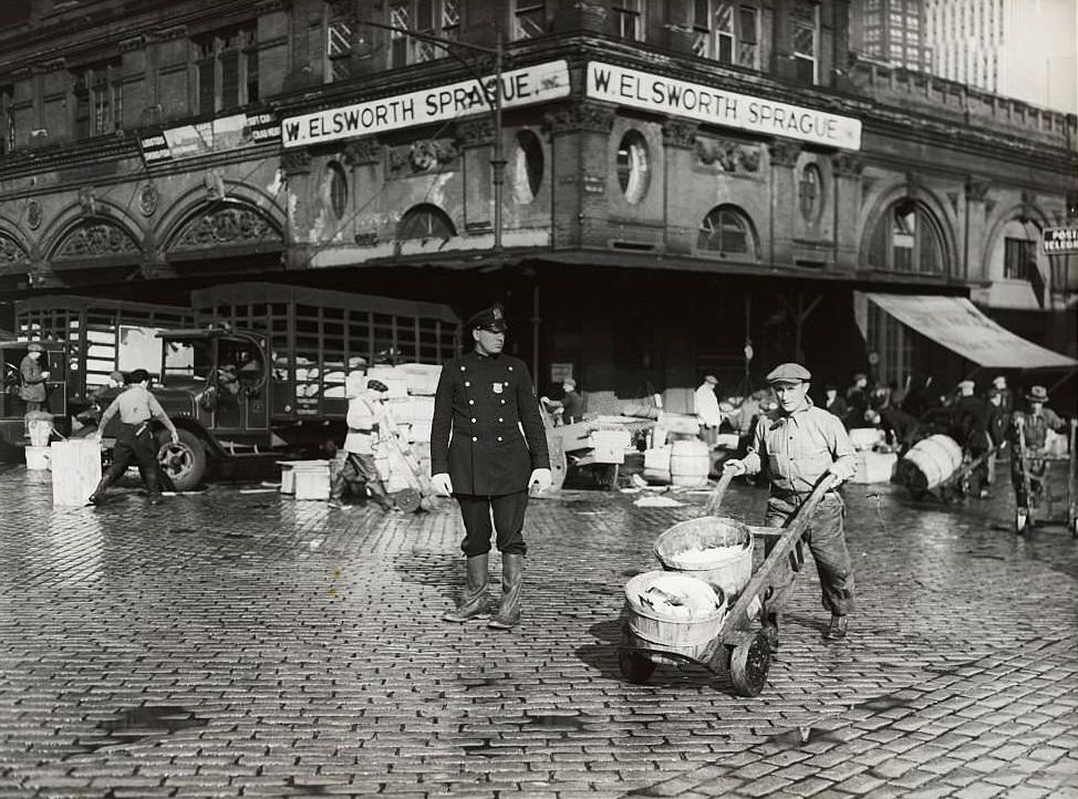 #51 People Working at Fulton Fish Market, 1924