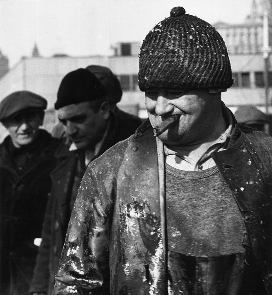 #98 Lobster Fisherman at Fulton Fish Market, 1940s
