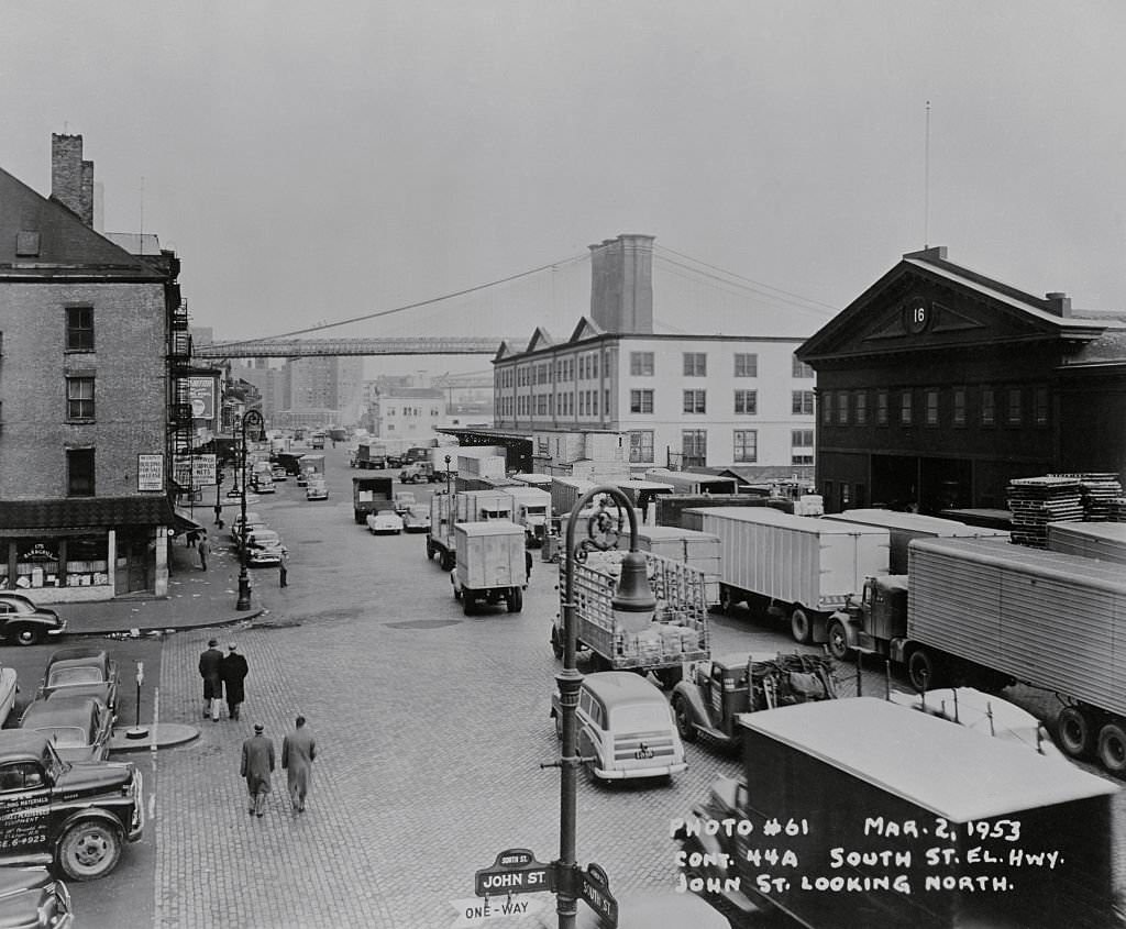 #99 Exterior View of the Early Fulton Fish Market, 1953