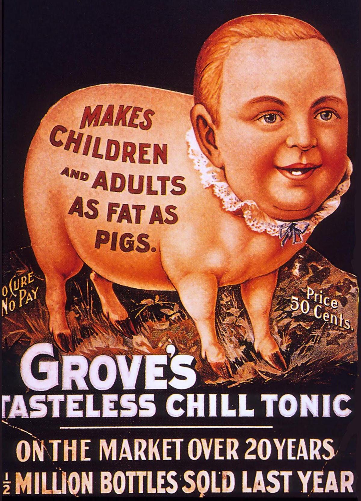 Make Children as Fat as Pig: Disturbing Vintage Ads of Grove’s Tasteless Chill Tonic Vintage Ads