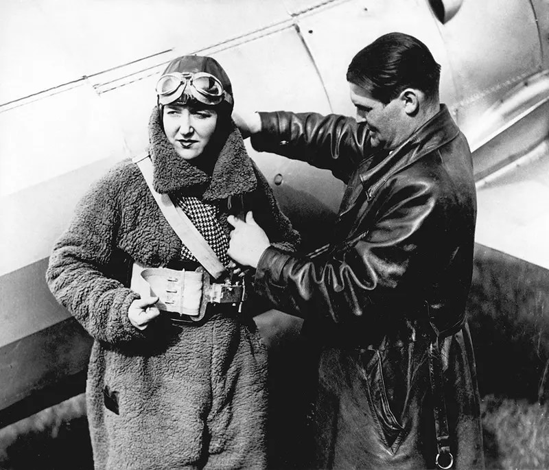 #17 Maryse Hilsz (1901-1946), French aviator. Hilsz gained a reputation for flights of endurance.
