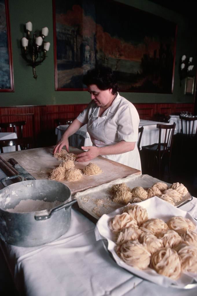 #22 Woman Making Pasta at Piperno Restaurant, 1980s