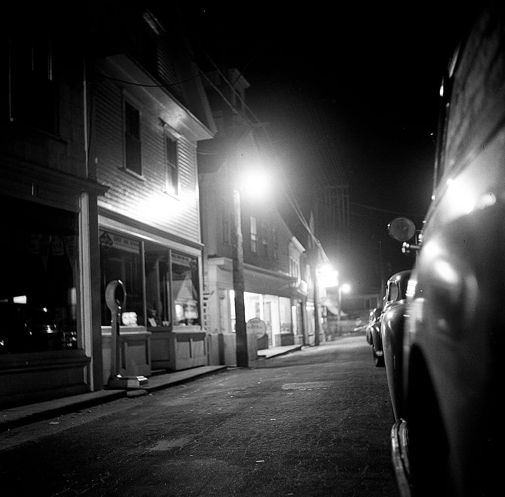 #115 Night time view of a street, Provincetown, Massachusetts, 1948.