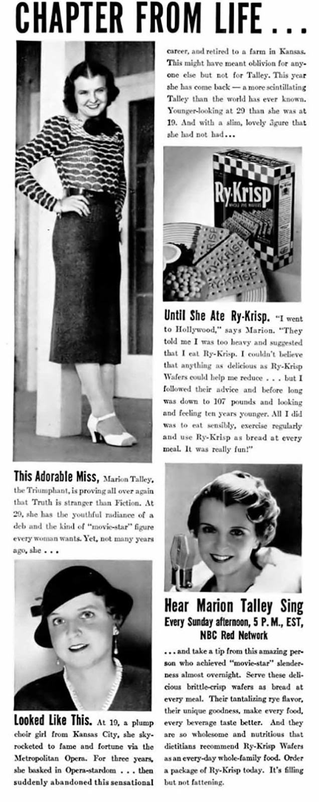 #12 Vintage Offensive Fat-Shaming and Weight Loss ads for women from Ry-Krisp, 1930-1950 #12 Vintage Ads