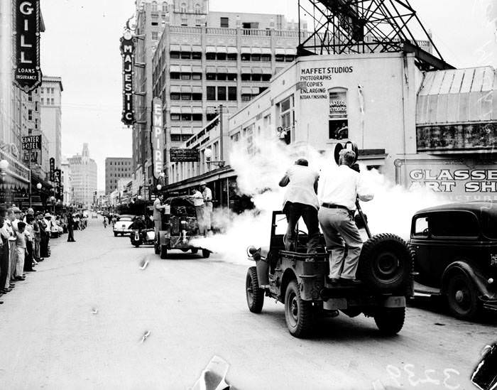 #185 Insecticide spraying on Houston Street, 1946
