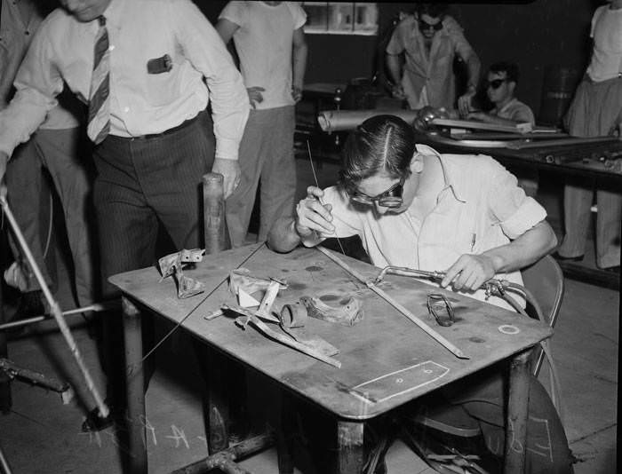 #100 Edward de la Garza soldering, 1941