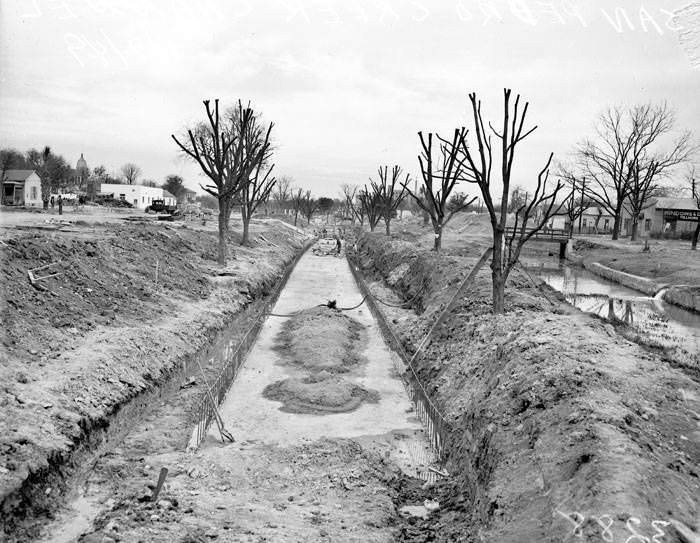 #251 Relocation of San Pedro Creek for new highway construction, 1949