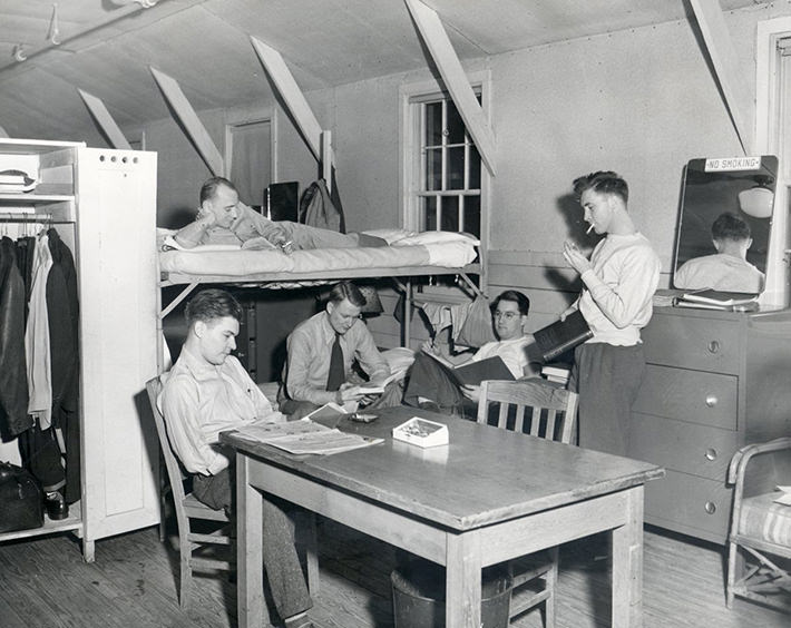 #44 Single men’s living quarters, bunks and linens furnished, rent $13/person/month, No smoking, 1945.