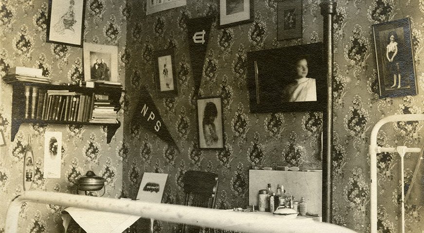 #5 A room’s wall of Baylor dormitory, 1910