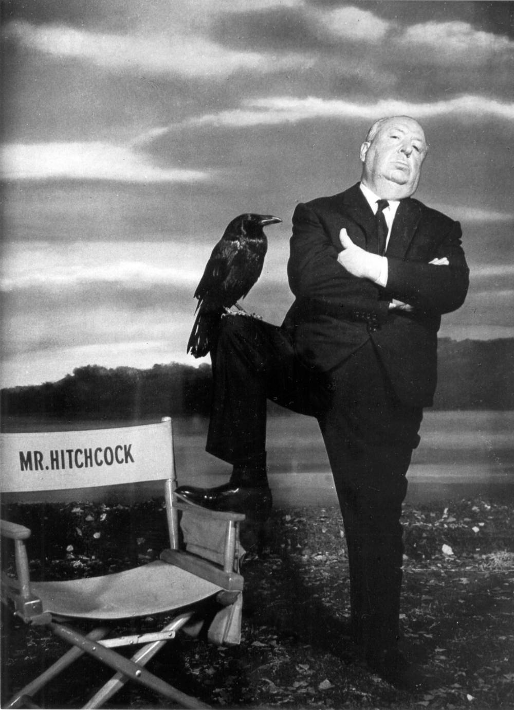 Stunning Stills and Portraits of Alfred Hitchcock Posing with Birds from the Movie &;The Birds (1963)&;