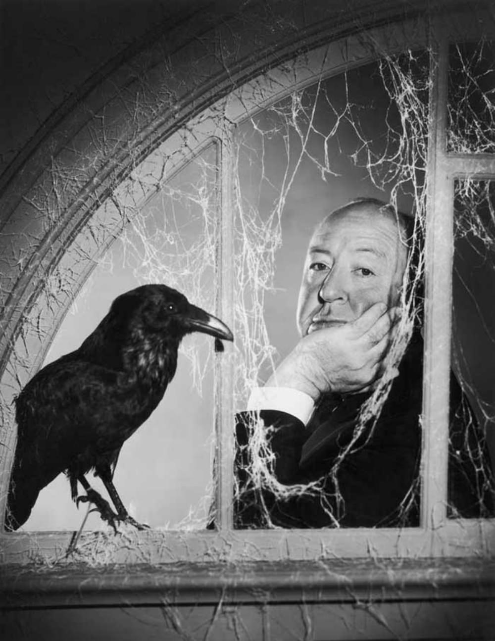 Stunning Stills and Portraits of Alfred Hitchcock Posing with Birds from the Movie &;The Birds (1963)&;
