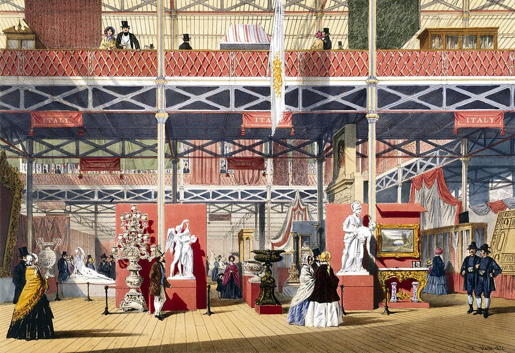 #102 Italian stand at the Great Exhibition, Crystal Palace, London, 1851.