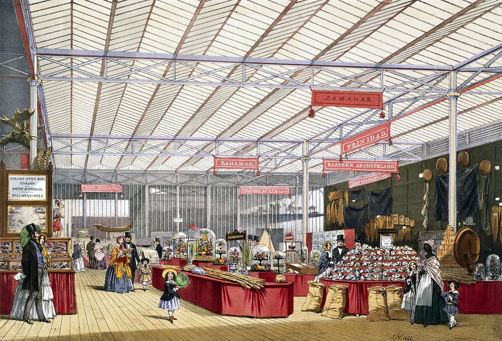 #106 West Indian and colonies stand at the Great Exhibition, Crystal Palace, 1851.