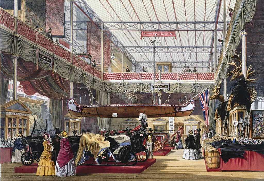 #108 Canadian stand at the Great Exhibition, Crystal Palace, London, 1851.