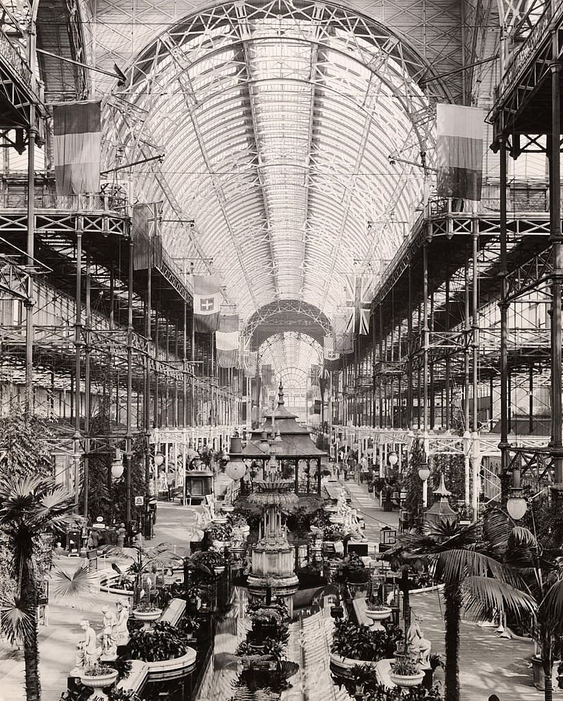 #130 A general view of the interior of the Crystal Palace, London, during the Great Exhibition of 1851.