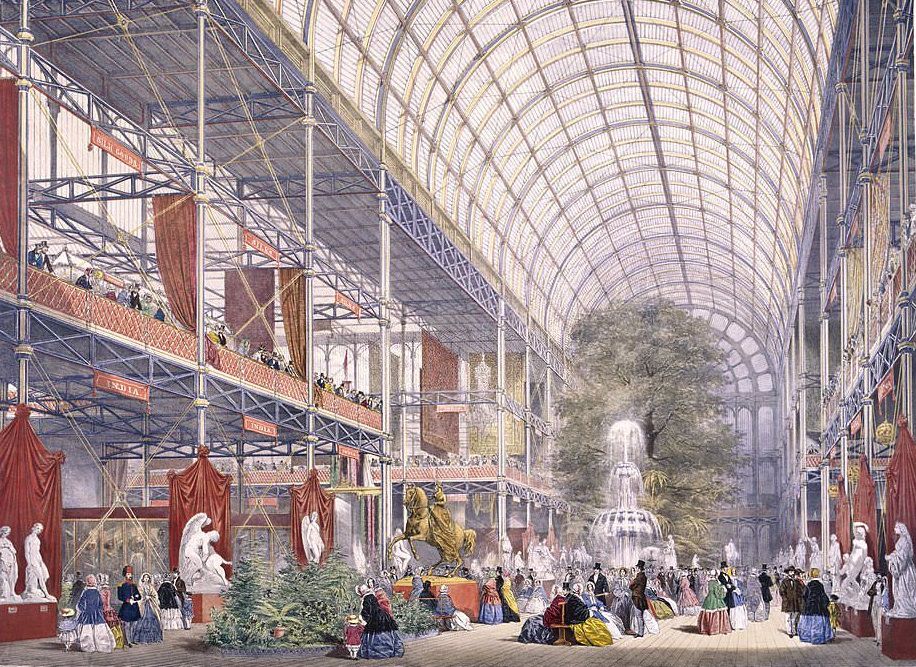 #148 Interior view of Crystal Palace during the Great Exhibition at Hyde Park, London in 1851.