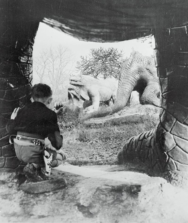 #27 John Burwood Looking at Dinosaurs.