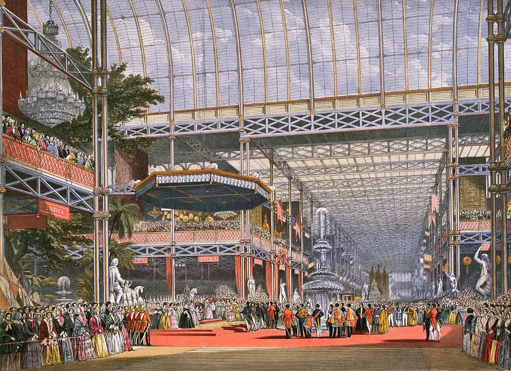 #38 The Inauguration of the Great Exhibition in Crystal Palace, the glass and iron building designed by Joseph Paxton, at Hyde Park, London, 1851