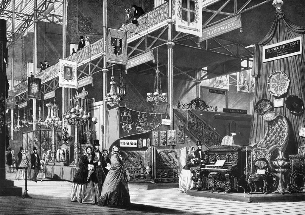 #44 The interior of the Great Exhibition, at the Crystal Palace exhibition, Hyde Park, London, 1851