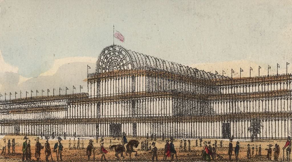 #45 Crowds outside the Crystal Palace in London’s Hyde Park, venue of the 1851 Great Exhibition.