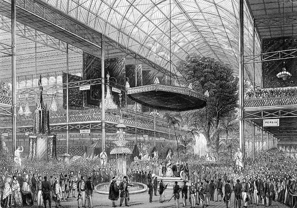 #63 Engraving of the inside view of Crystal Palace when it was open for the Great Exhibition 1851