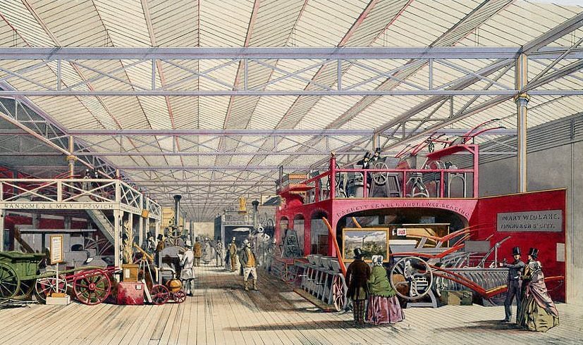 #85 Agriculture stands at the Great Exhibition, Crystal Palace, London, 1851.
